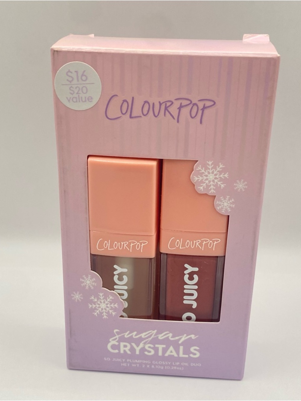 ColourPop Sugar Crystals So Juicy Plumping Glossy Lip Oil Duo New in Box